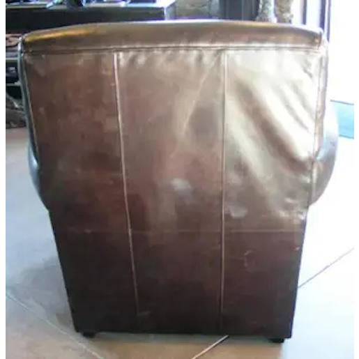 Contemporary Mid 20th Century Mitchell Gold Attributed Brown Leather Club Chair For Sale - Image 3 of 5