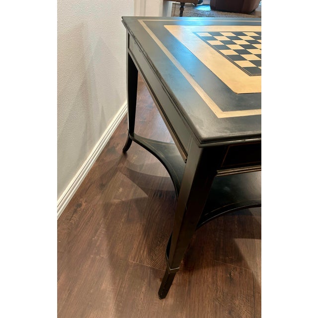 Wood VTG Multi-Game Table, in Black and Gold For Sale - Image 7 of 12