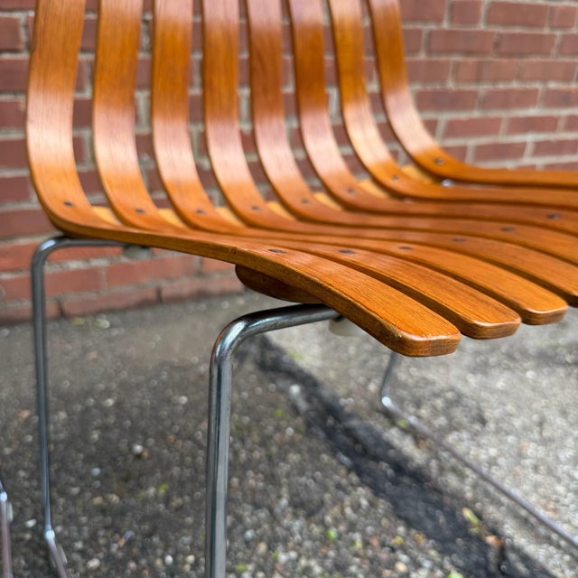 Mid 20th Century Pair of Attributed Hans Brattrud Teak Bentwood “Scandia” Chairs for Hove Mobler For Sale - Image 9 of 12