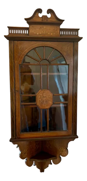 Antique Victorian Inlaid Rosewood Hanging Corner Cabinet, 1880