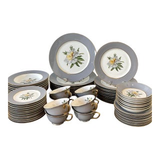 Vintage Princess China “Golden Peony” China - Set of 72 For Sale