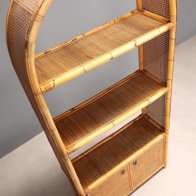 Vintage Italian Bookcase in Bamboo, 1980s For Sale - Image 12 of 14
