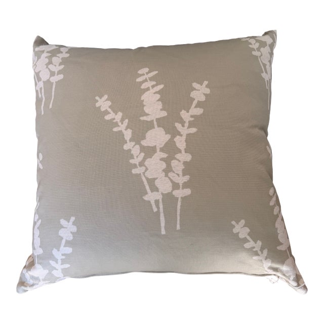Truett Sage & White Branch Accent Pillow For Sale