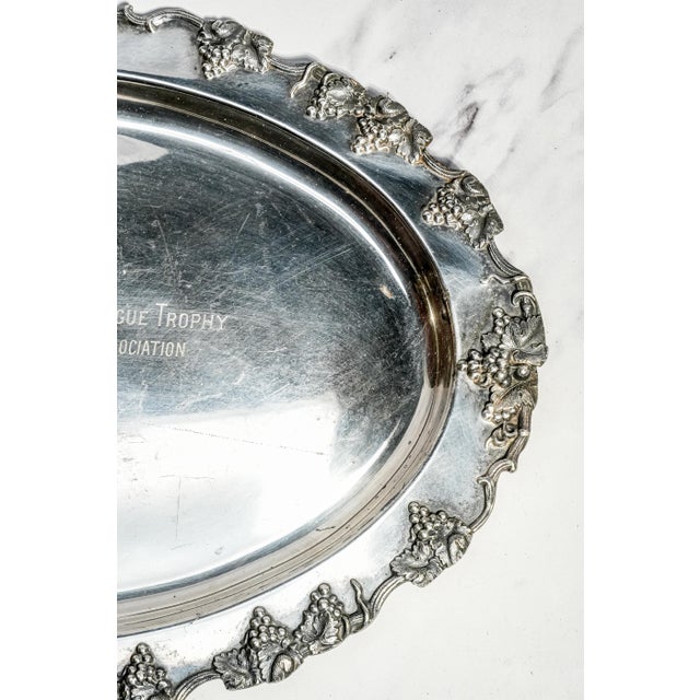 Amazing Large Antique Silverplate Regatta Trophy Presentation Tray Nautical Home Decor For Sale - Image 4 of 13