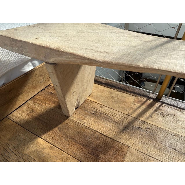 Andrianna Shamaris Impressive Live Edge Teak Wood Long Bench For Sale - Image 13 of 18