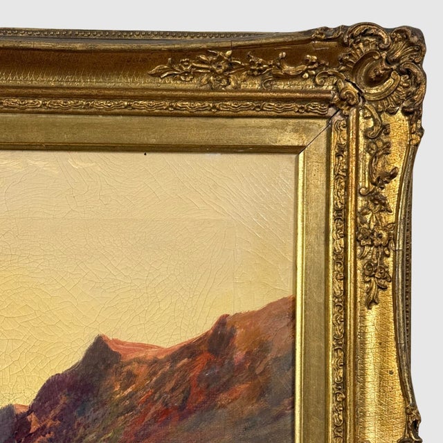 Gold Francis E. Jamieson (1895-1950) - Sunset on Loch Fyne (C. 1925, Oil on Canvas) For Sale - Image 8 of 11