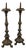 French Painted Wood Altar Candlesticks, 1780, Set of 2 For Sale