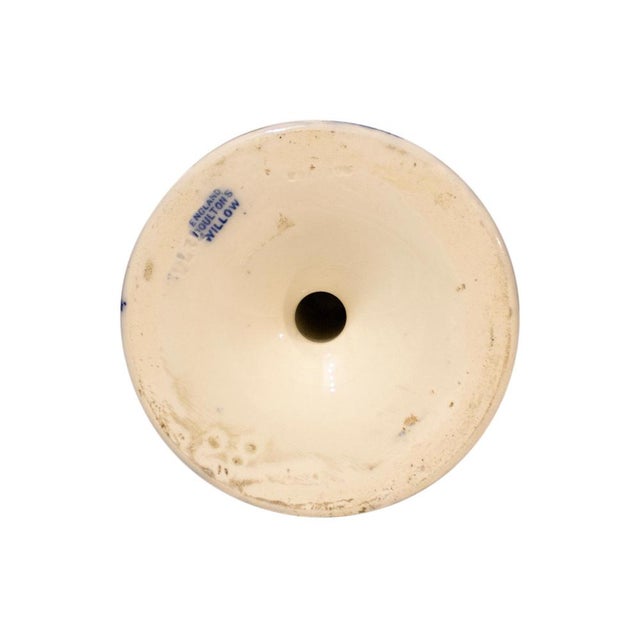 Ceramic Late 19th Century Dountons Willow Porcelain Cnadlestick, England, 1850s For Sale - Image 7 of 8