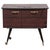 Mid-Century Modern Formica Bar Cart from the 60s Handmade mobile Bar - in Mahogany-Style Formica, which has a slightly...