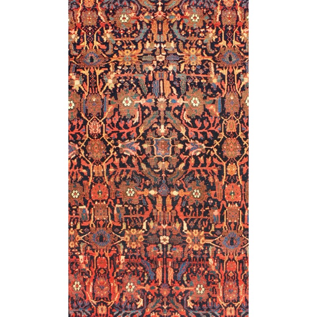 Late 19th Century Antique Feraghan Sarouk With All-Over Design in Navy and Multi Colors, Keivan Woven Arts/ rug B-0510,...