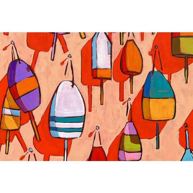 Buoys by James Mattison, 36x48, Oil on Wood Canvas, 2024 For Sale - Image 4 of 4
