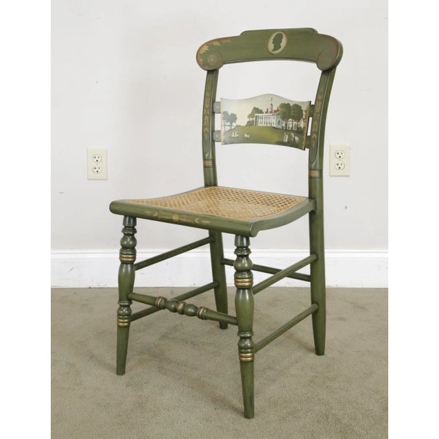 Hitchcock Green Painted Washington Mount Vernon Cane Seat Side