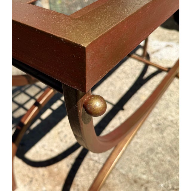 Late 20th Century Gilt Red Woven Iron Console Table For Sale - Image 5 of 9