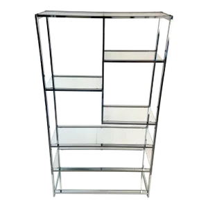 1980s Chrome and Glass Etagere
