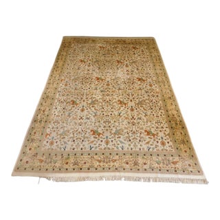 Mid Century Hand Knotted Persian Tabriz Rug, Depicting Royal Hunting Scene. For Sale