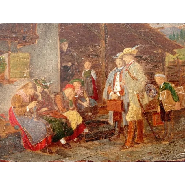 Franz Von Defregger, Arriving in the Countryside, 19th Century, Oil on Panel For Sale - Image 3 of 7
