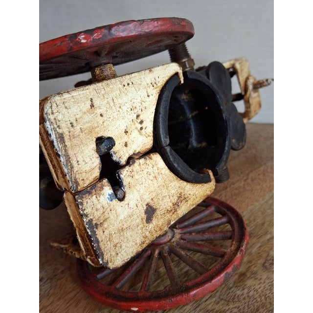 Large Vintage 21" Cast Iron 3-Horse Fire Pumper Wagon Toy - Utexiqual / Kenton Style For Sale - Image 15 of 18