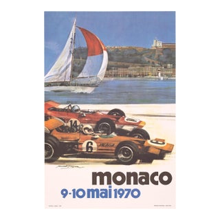 Monaco Grand Prix 1970 Michael Turner Vintage French Automobile Racing Poster For Sale