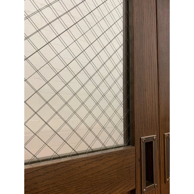 Andre Originals-SoHo Grand NYC Oak Closet Doors With Geometric Mirrored Glass front. Recently acquired solid oak doors....