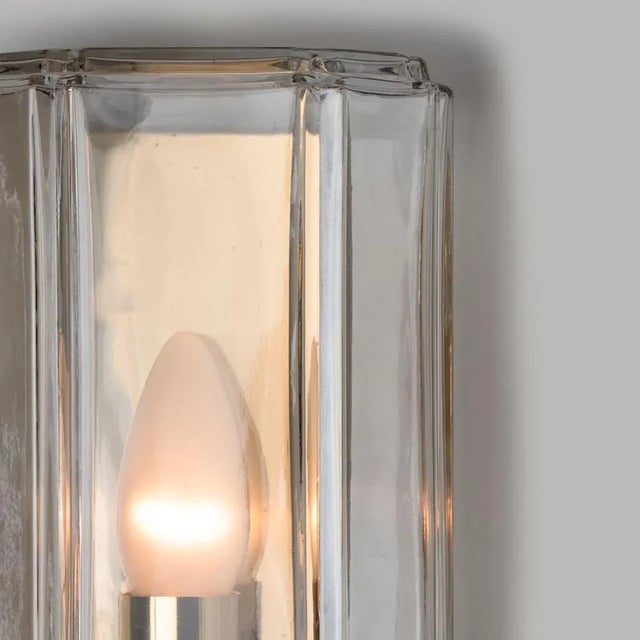 Metal Glass Wall Lights attributed to Glashütte Limburg, Germany, 1960s, Set of 2 For Sale - Image 7 of 13