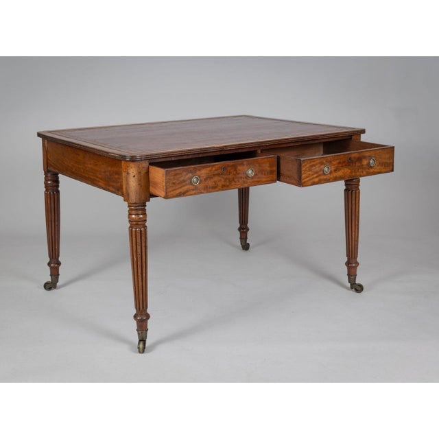 Wood Regency Mahogany Partners Writing Table For Sale - Image 7 of 9