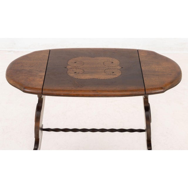 Art Deco Carved Mahogany Side Table For Sale - Image 4 of 7