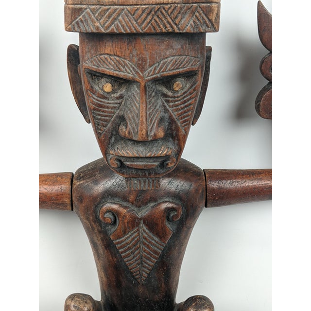 Early 20th Century Early 20th Century Attributed Nias Ancestor Figure – Large Carved Wood Adu Zatua, Indonesia For Sale - Image 5 of 18