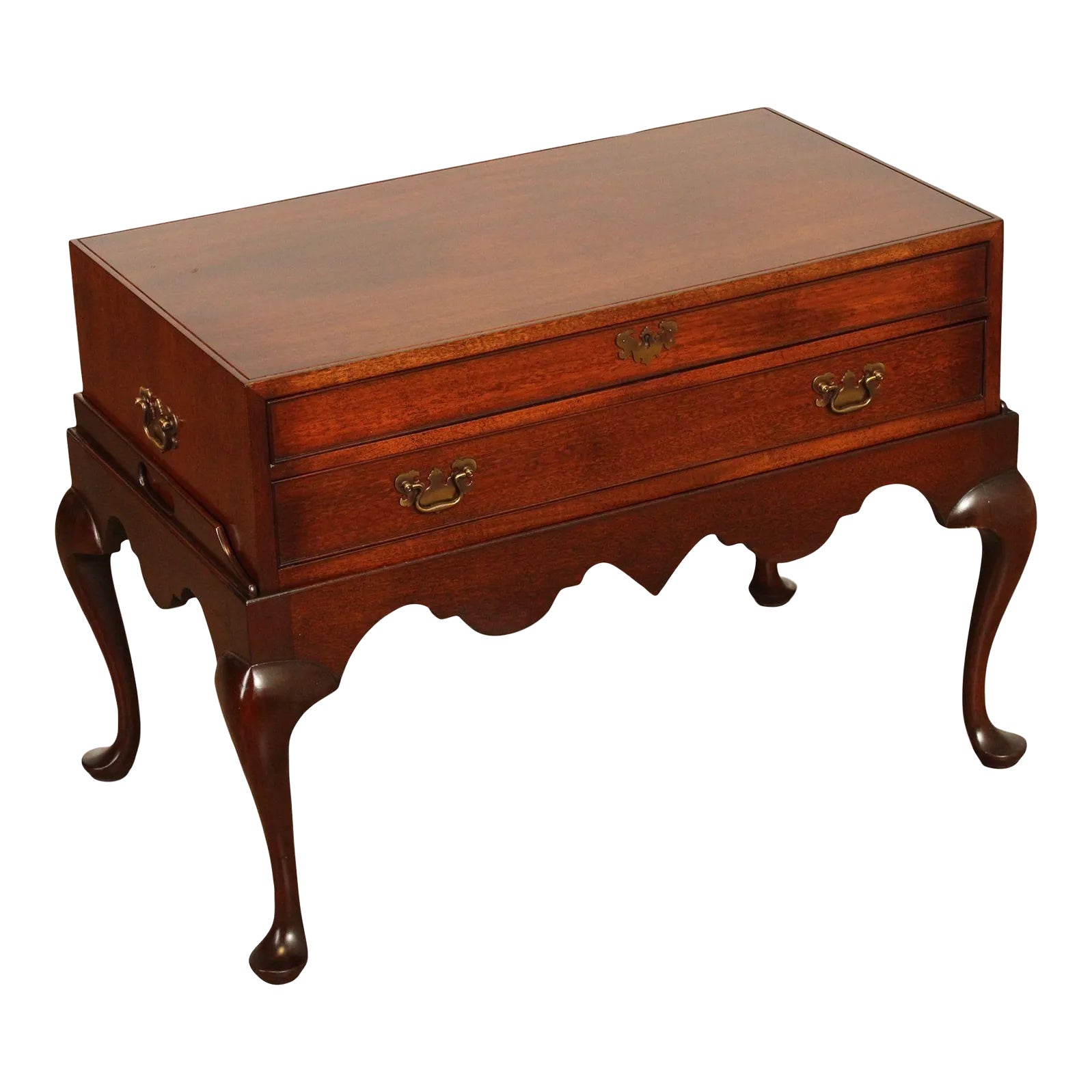 Biggs Furniture Queen Anne Style Mahogany Silverware Chest Table Chairish