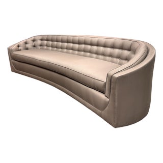 Bespoke Curved Tufted Tuxedo Sofa For Sale
