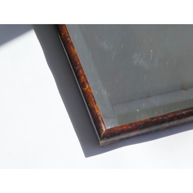 Brown Large Dutch Wooden Scalloped Lacquered Mirror For Sale - Image 8 of 13