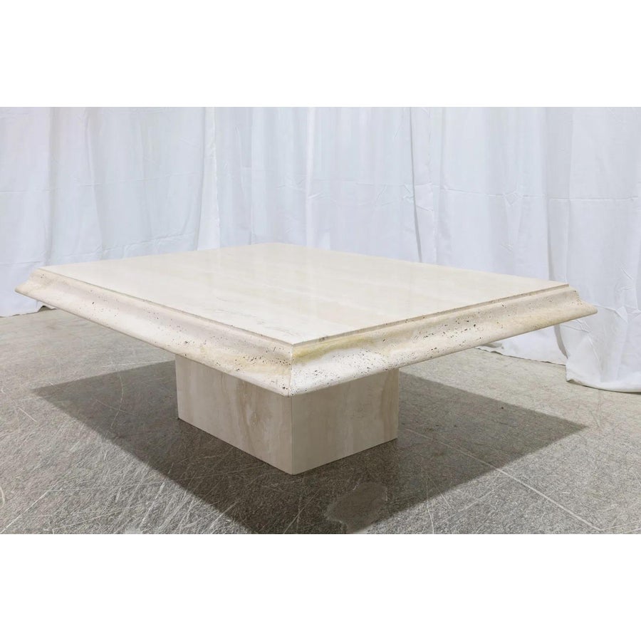 Large Vintage Italian Travertine Coffee Table | Chairish