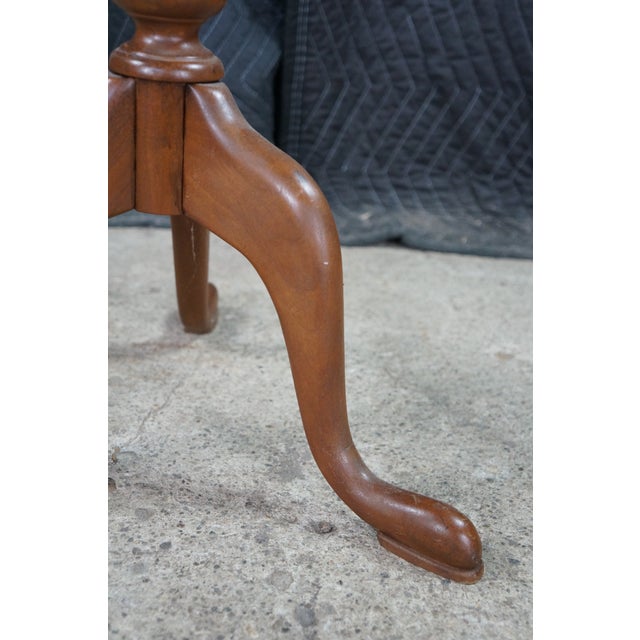Late 20th Century Vintage Bartley Collection Queen Anne Style Solid Cherry Candle Stand Pedestal For Sale - Image 5 of 18