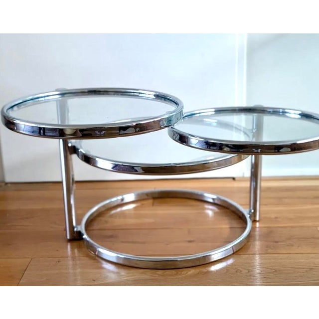 Coffee Table in Glass and Chrome with Three Tiers from Leitmotiv, Netherlands, 1980s For Sale - Image 3 of 4
