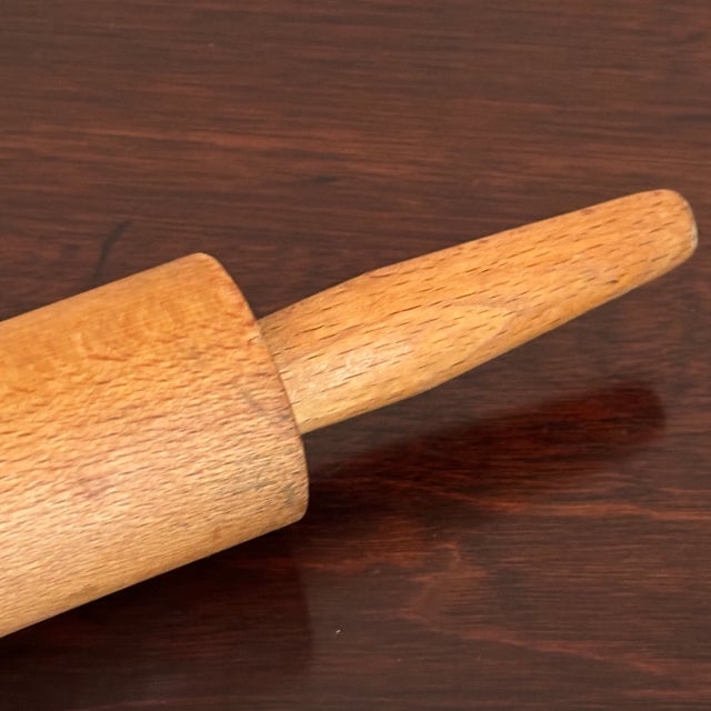 Vintage Mid-20th Century Wood Rolling Pin For Sale - Image 4 of 10