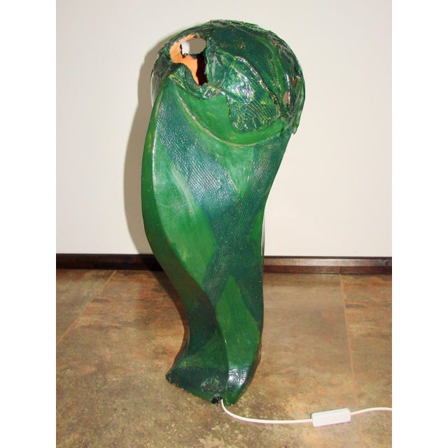 Vintage Head Sculpture Lamp in Glazed Ceramic, Poland, 1990s For Sale - Image 12 of 18