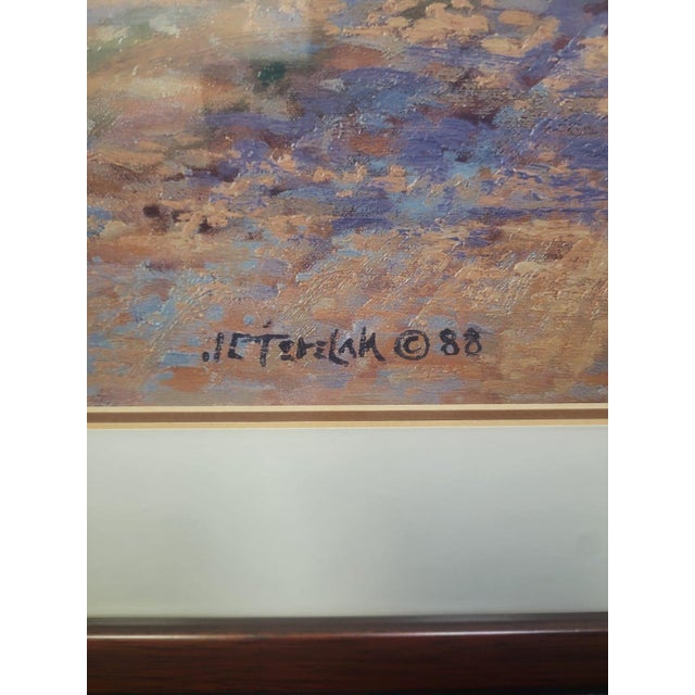 Traditional Vintage John Charles Terelak Framed Landscape Oil Painting Print For Sale - Image 3 of 3