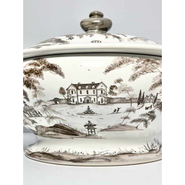 Contemporary Juliska “Country Estate, Flint (Gray)” Stoneware Soup Tureen Bowl & Lid For Sale - Image 3 of 11