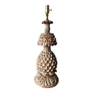 19th Century Silver Leaf Stylized Pineapple Form Lamp For Sale
