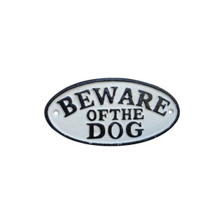 "Beware of the Dog" Cast Iron Sign For Sale