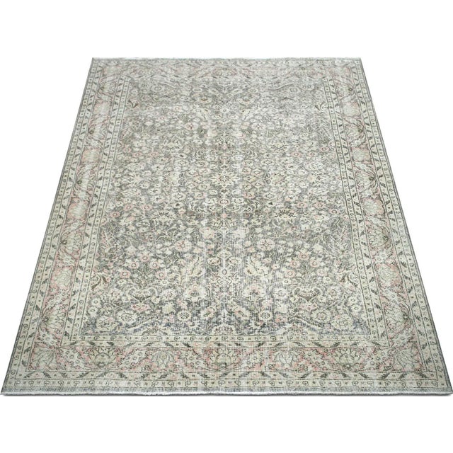 1960s Turkish Oushak Rug For Sale In Los Angeles - Image 6 of 7