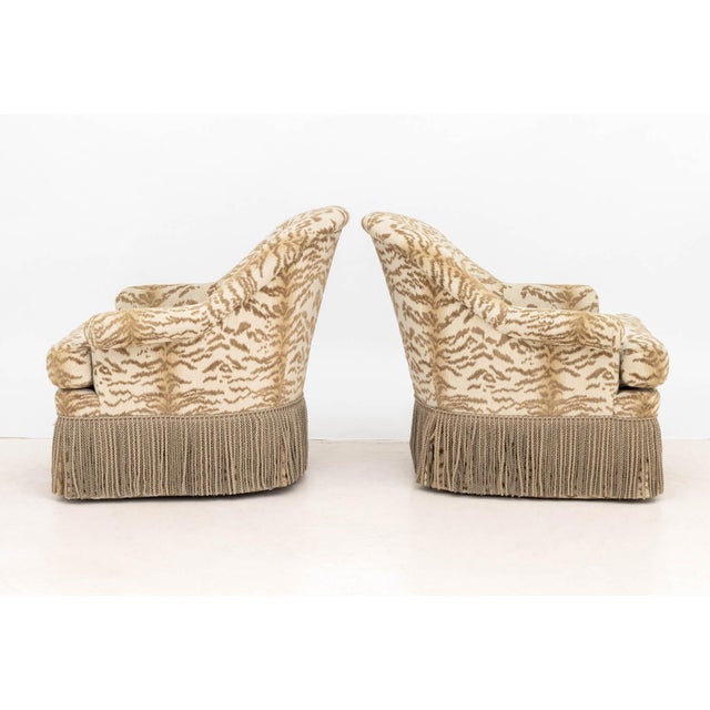 Lee Jofa Lee Jofa Tiger Print Upholstered Armchairs, Pair For Sale - Image 4 of 11