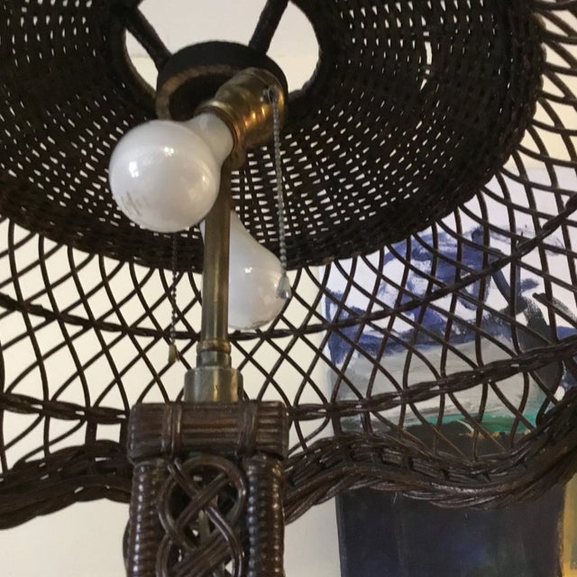 Antique Rattan Eiffel Tower Floor Lamp For Sale - Image 9 of 12