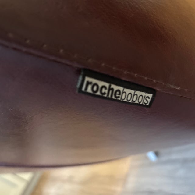 Roche Bobois Roche Bobois “Dolce” Chaise in a Distressed Brown Having Aluminum Legs. For Sale - Image 4 of 12