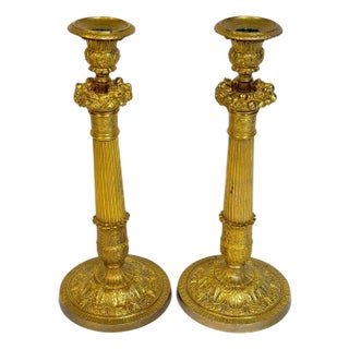 Pair Charles X Ormolu Candlesticks, France, Atrib. Pierre-François Feuchère For Sale