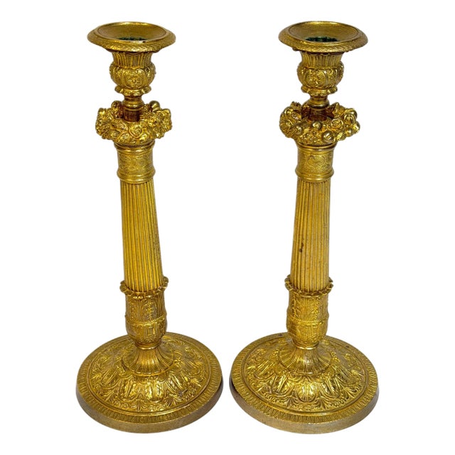 Pair Charles X Ormolu Candlesticks, France, Atrib. Pierre-François Feuchère For Sale