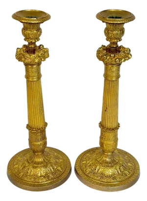 Pair Charles X Ormolu Candlesticks, France, Atrib. Pierre-François Feuchère