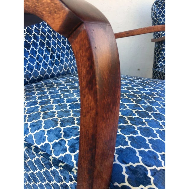 Blue Vintage Armchairs, 1940s, Set of 2 For Sale - Image 8 of 18