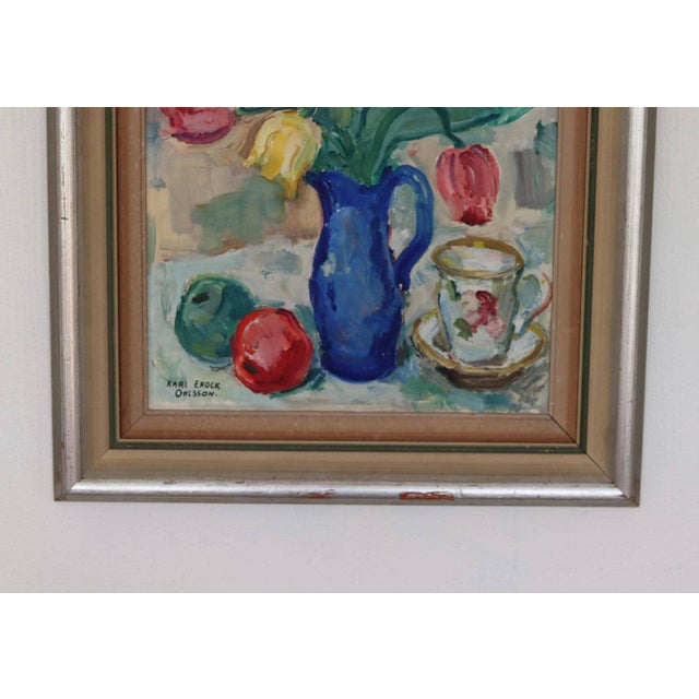 Karl Enoch Ohlsson, Tea, 1960s, Oil on Panel, Framed For Sale - Image 8 of 18