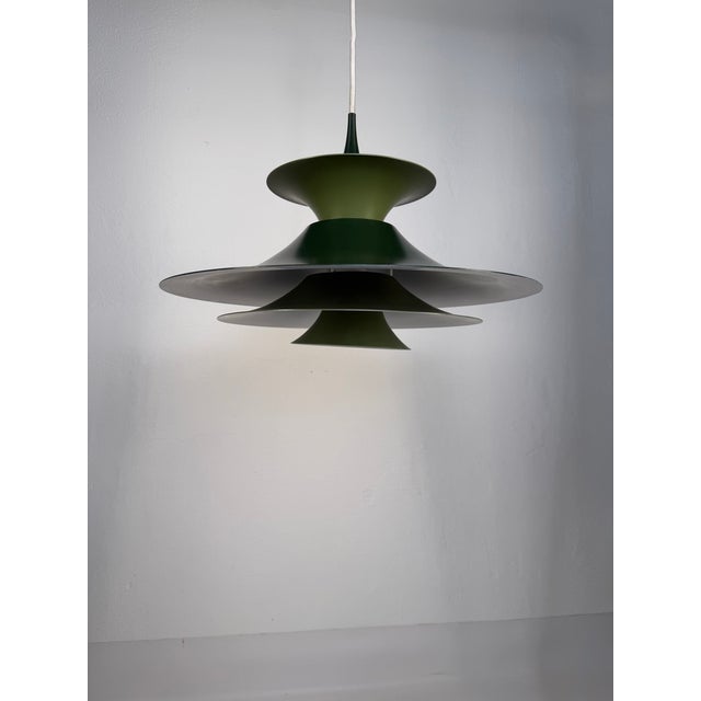 Fog & Mørup Radius Pendant Lamp in Dark Green by Erik Balslev for Fog & Mørup, Denmark, 1970s For Sale - Image 4 of 9