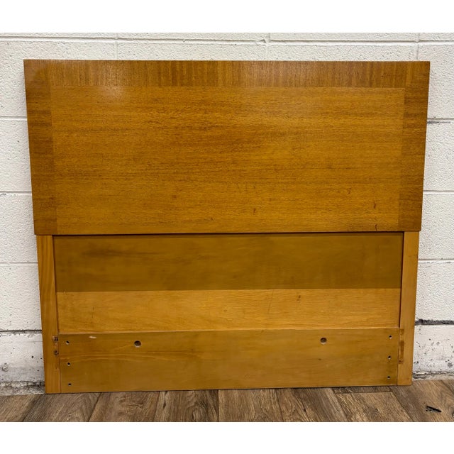 Mid-Century Modern Vintage Twin Size Mid Century Modern MCM Inlaid Border Headboard For Sale - Image 3 of 9